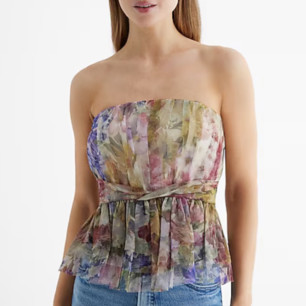 Floral Strapless Top - Picture 6 of 7